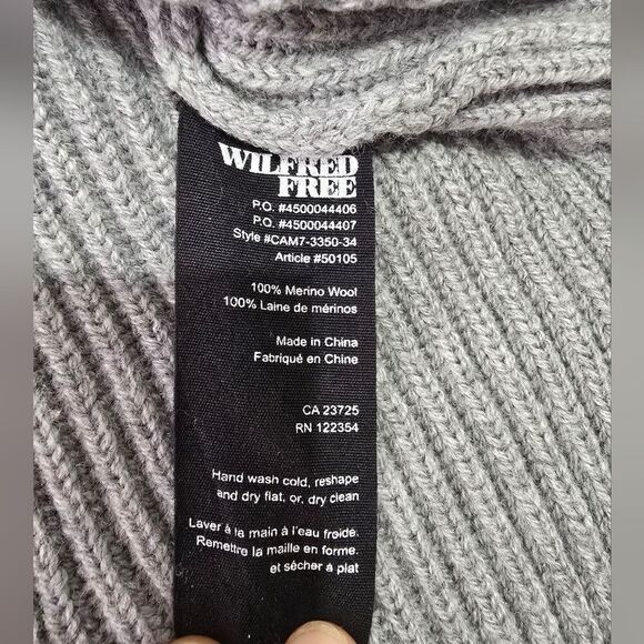 Aritzia Wilfred Free Cowl Neck Merino Wool Sweater In Grey Size Medium - Picture 6 of 8